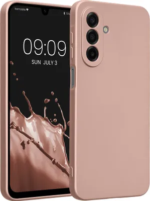 Produktbild von kwmobile Handyhülle für Samsung Galaxy A17 4G / 5G Hülle - weiche Silikon Case metallisch schimmernd - Schutzhülle Cover - Metallic Rosegold