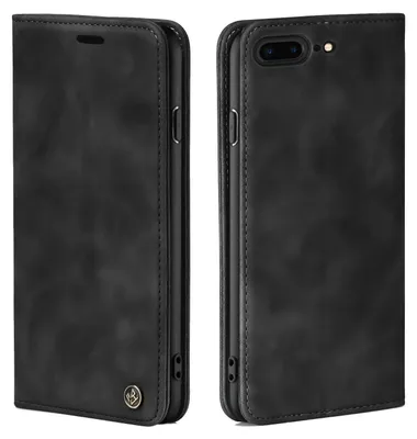 Produktbild von Handy Hülle für Apple iPhone 7 Plus / 8 Plus Klapphülle Bookcase Flip Cover Handy Tasche Etui Farbe: Schwarz