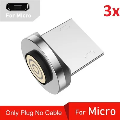 Produktbild von 3x Micro USB Adapter für Laden + Daten 60W Magnet Schnell Ladekabel Schnellladung 3in1 Handykabel