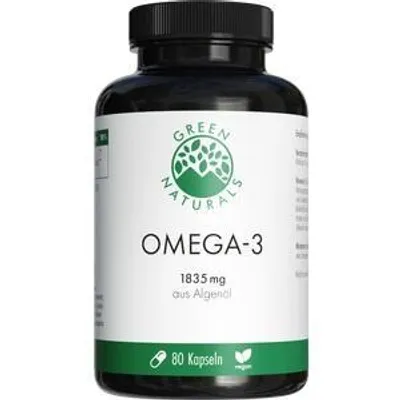 Produktbild von Green Naturals Omega-3 Kapseln 1835 mg vegan+Dha 80 St