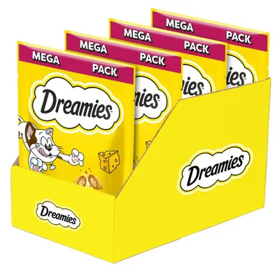 Produktbild von Dreamies Mega-Packung 4x180g Knusprige Katzenleckerlis mit Käse