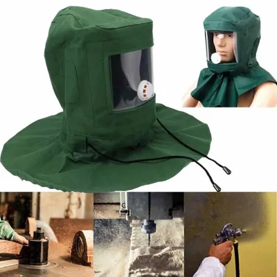 Produktbild von Sandstrahlhaube Mit Vollgesichtsschutz Anti Wind Schutzmaske Maske Für Sandstrahlen Staubschutzhelm Für Lackierer Und Schleifarbeiten Sandstrahlhelm