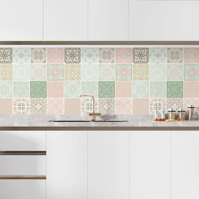 Produktbild von Klebefolie für Küchenrückwand – Lumaléa – Zementfliesen-Effekt – Klebefolie + GLANZ-Schutz – 60 x 60 cm