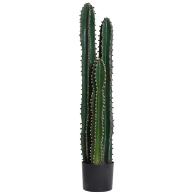 Image de Outsunny Cactus artificiel grand réalisme plante artificielle grande taille dim. Ø 17 x 98H cm vert
