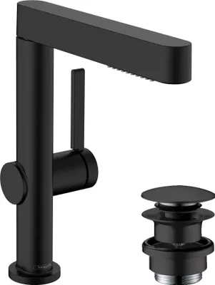 Immagine prodotto di hansgrohe Finoris robinetterie de lavabo 230 avec douchette extractible, 2 types de jets et vidage Push-Open, portée 178mm, 76063670, 76063670