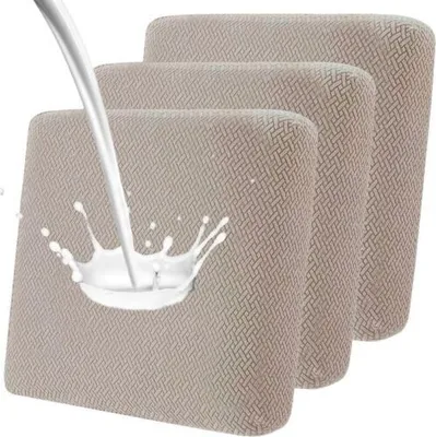 Produktbild von 3 Stück Wasserdicht Sofa Sitzkissenbezüge, Stretch Sofa Terrassen Sitzkissenbezug für Gartenmöbel,Hellbraun
