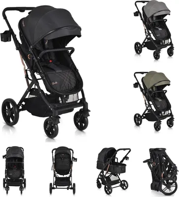 Obrázek produktu pro Moni Kombikinderwagen Rafaello 2 v 1, přestavitelný, sportovní sedadlo, kryt nohou, taška černá