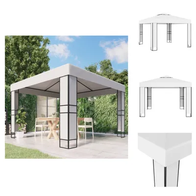 Obrázok produktu pre vidaXL Pavilón s dvojitou strechou 3 x 3 m biely - Pavilóny a párty stany