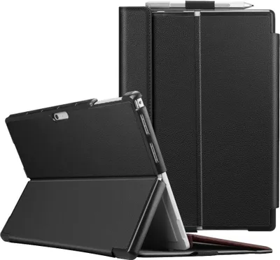 Produktbild von Fintie Hülle für Microsoft Surface Pro 7 Plus/Pro 7 / Pro 6 / Pro 5, Business Schutzhülle mit Harter Schale, anpassbarer Betrachtungswinkel, Kompatibel mit Type Cover Tastatur, Schwarz