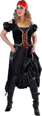 Produktbild von M215139-M schwarz Damen Piraten Kleid Bandita Kostüm Gr.M