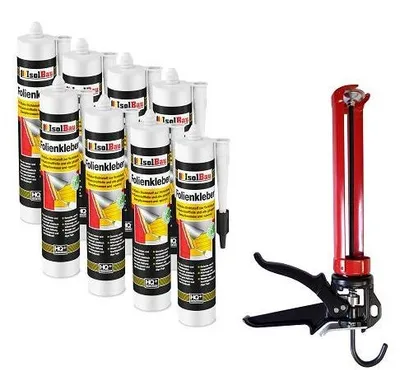 Folienkleber 8 x Dichtkleber + Premium Auspresspistole Dampfbremse Dampfsperre