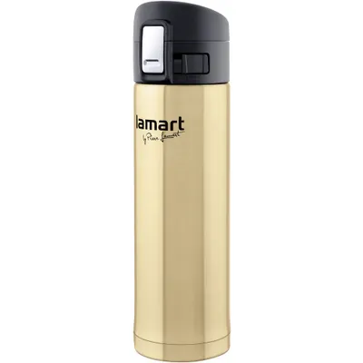 Obrázok produktu pre LAMART LT4009 Termoska, 0,42 litra, vysoko kvalitný nerezovo-plastový materiál, zlatá/čierna farba