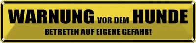 Produktbild von vianmo Blechschild 10x46 cm Warnung vor dem Hunde Gefahr Warnschild Hinweisschild Sicherheit Vorsicht