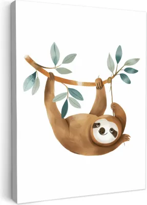 Produktbild von Wanddeko 30x40 cm - Kinder - Faultier, Deko, Deko Wohnzimmer, Bilder, Wanddeko