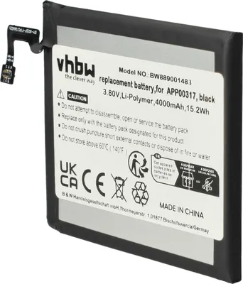 Produktbild von vhbw Akku Ersatz für CAT Caterpillar APP00317 für Handy Smartphone Telefon (4000 mAh, 3,8 V, Li-Polymer)
