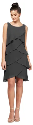 Produktbild von S.L. Fashions Damen Sleeveless Chiffon Tiered Cocktail Dress, Wedding Guest, Par