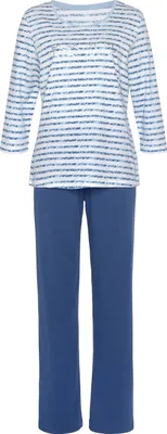 Produktbild von Vivance Dreams Pyjama 2 -teilig blau gestreift Größe 36/38