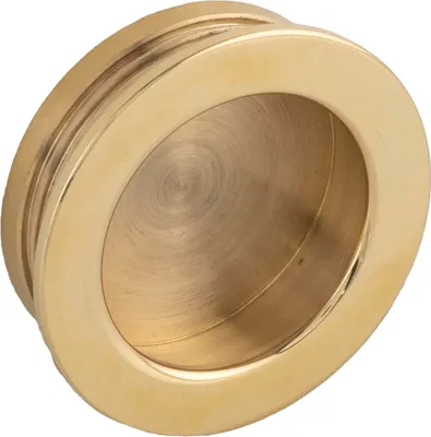 Produktbild von Technik Team Muschelgriff Ogma Messing poliert ø 39 mm Griffmuschel zum Einlassen - glatte Form - Einlass ø 35 mm