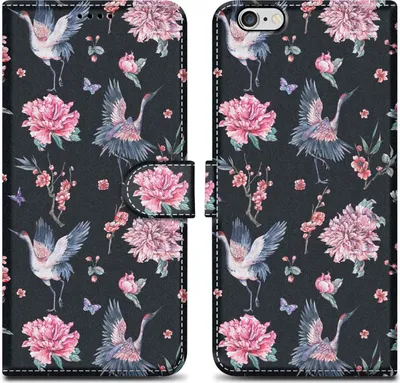 Produktbild von Cadorabo Schutzhülle für Apple iPhone 6 PLUS / 6S PLUS Hülle Design Schwarz Handyhülle Schutzhülle Etui Magnetisch Case