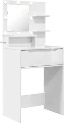 Produktbild von Schlafzimmer-Frisiertische Hochglanz Weiß 80 x 39,6 x 135 cm