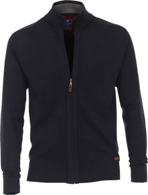 Produktbild von REDMOND Casual Herren Strickjacke Stehkragen Zipper Regular-Fit Marine XL