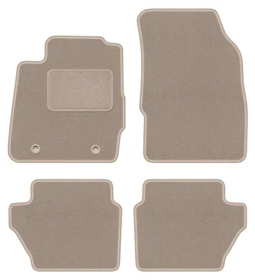 Produktbild von Velours-Fußmatten für Ford Fiesta MK7 2008-2011 (Schrägheck) – 4-tlg, Beige, passgenau – Wielganizator LUX