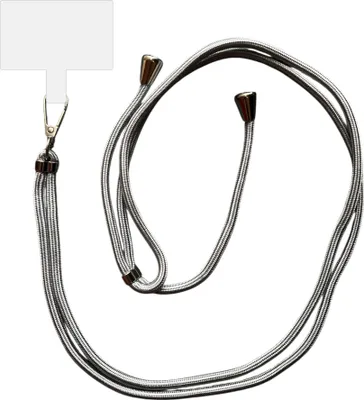 Produktbild von Smartphonica Phone Cord Universal - verstellbare abnehmbare Schnur für Mobiltelefon - 150 CM - Telefonkette Farbe Silber