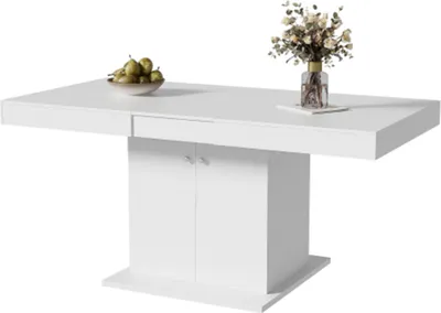Produktbild von Ausziehbarer Esstisch,Esstisch mit Stauraum, Rechteckiger Esstisch, Kaffee-Freizeittisch, Platzsparender Esstisch, Automatischer Teleskoptisch,L140/18