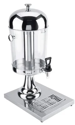 Imagen del producto de Dispensador de agua potable de acero inoxidable de 8 litros con cierre por manguera. Ideal para dispensar café y té. Diseño de doble cámara. Perfecto para equipar buffets y restaurantes. Duradero y seguro