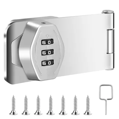 Produktbild von 3 Stelliges 4 Zoll Schlüsselloses Schrank-Zahlenschloss, Schrankschloss, Silber