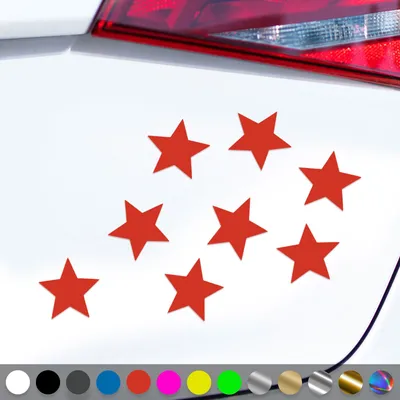 Produktbild von PantherPixel Sterneaufkleber Aufkleber Mehrteiliges Sterne Set Sticker Auto Geschenkidee Farbe Rot
