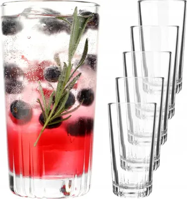 Obrázek produktu pro Sklenice na pití – sada 6 kusů – 340 ml – čiré sklo – na vodu a džus – vhodné pro styk s potravinami (FCM)