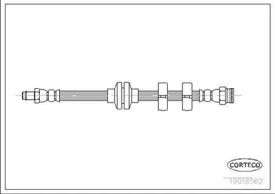 Produktbild von CORTECO 19018562 Bremsschlauch Vorne für FIAT BRAVO I (182) BRAVA (182) für ALFA ROMEO 145 (930) für LANCIA DELTA II (836)