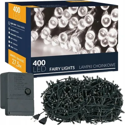 Image de Guirlande lumineuse LED - 27,5 m, 400 LED, 8 fonctions, blanc froid