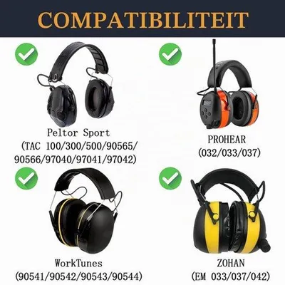 Productafbeelding van PU-oorkussens voor (90541, 90542, 90543, 90544)-Zwart
