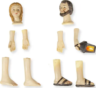 Produktbild von Krippenfigur Set 10-teilig Josef + Maria 15 cm Polyresin Deko