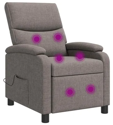 Immagine prodotto di Poltrona massaggiante relax, colore beige, rivestita in tessuto