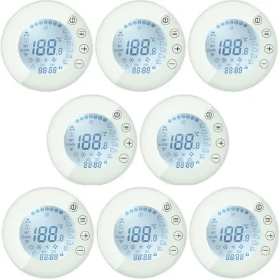 Produktbild von 8X Digital LCD Raumthermostat thermostat für Elektroheizung Fußbodenheizung Programmierbarer Raumtemperaturregler mit runder Hintergrundbeleuchtung
