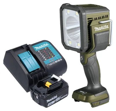 Obrázok produktu pre Makita DML 812 SM1 akumulátorová ručná lampa 18 V 1250 lm LED olivovo zelená outdoor adventure special edition + 1x akumulátor 4,0 Ah + nabíjačka