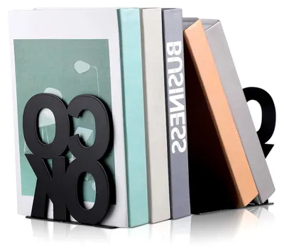 Produktbild von Dekorative Buchstützen aus Metall für Bücherregale, Schreibtische und Küchen