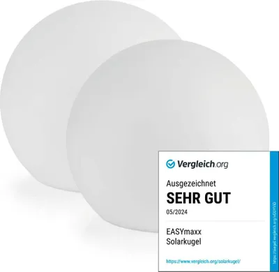 Produktbild von EASYmaxx Solar-Dekokugel - Farbwechsel - 2er-Set - weiß