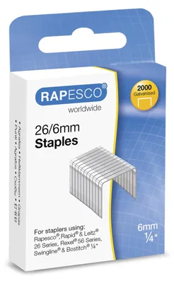 Produktbild von Rapesco Typ 26/6 mm No.56 Verzinkte Heftklammern 2000 Stück S2662MA3