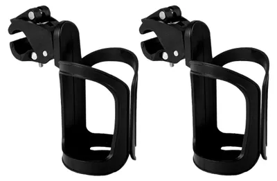 Produktbild von Getränkehalter für Kinderwagen, Universeller Getränkehalter für Fahrräder, 2 Stück, 360° drehbarer Flaschen- und Becherhalter für Kinderwagen, Mountainbikes und Rollstühle