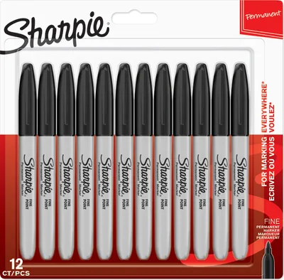 Produktbild von Sharpie Permanent Marker | Marker Stifte mit feiner Spitze | schwarz | 12 Stück Market Set