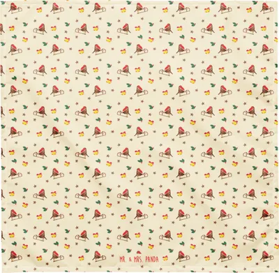 Produktbild von Mr. & Mrs. Panda Bandana Rotkehlchen Schlitten M - Gelb - Geschenk, Dreieckstuch, Haarband, Weihnachten, Tuch, Kopftuch, Vogel, Stirnband