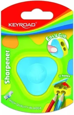 Obrázok produktu pre Strúhadlo KEYROAD plastové s dvomi otvormi, blister, mix farieb
