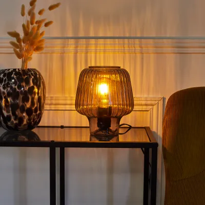 Image de Lampe - HOME DECO FACTORY - Champignon - Verre - Noir fumé