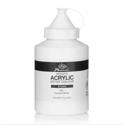 Zdjęcie produktu dla Farba akrylowa Phoenix, 500 ml, biała