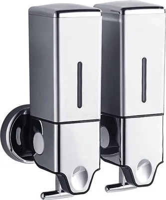 Obrázek produktu pro Nástěnný dávkovač mýdla 2x500 ml, nerezový, velký