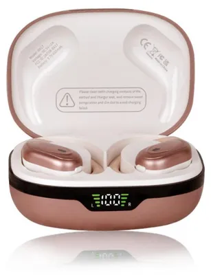 Image de INF Écouteurs TWS crochet d'oreille Bluetooth 5.4 ABS 8.1cm x6cm sport Or rose